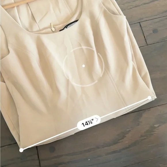 Karl Lagerfeld Crepe Sheath Dress in Tan Size 4 Midi length - Picture 9 of 9